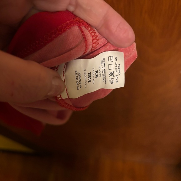 NEW WITH TAGS Lori M Collection Red And Tan Striped Dress M Tie Waist - Picture 5 of 5